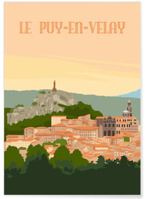 Affiche ville Le Puy-en-Velay | A3 : 29,7x42cm