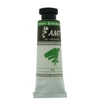 Peinture à l'huile fine en tube vert émeraude 45ml - Amt