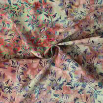 Tissu Coton imprimé Batik Solflame sur fond Jaune pastel - Au mètre