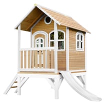 AXI Cabane enfant TOM Brun Blanc avec toboggan Blanc - Axi House