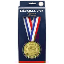 Médaille d'or - Métal - Célébration - Fête - Retraite - Idée cadeau - Humour - 6.5cm de diamètre