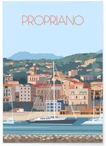Affiche ville Propriano | A3 : 29,7x42cm