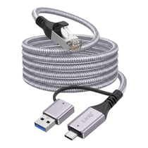 LinQ Câble Ethernet RJ45 vers USB-C et USB 3.0 2m Connexion Réseau Haut-Débit Gris