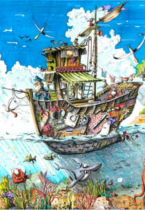 Puzzle 1000 pièces - A l'Assaut des Flots - Grafika