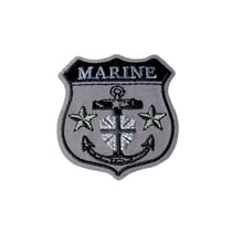 Ecusson thermocollant blason marine gris 4,5cm x 4,5cm