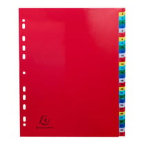 Intercalaires imprimés numériques PP couleurs 12/100e - 31 positions - A4+ - Assorties vives - x 20 - Exacompta