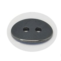 5 Boutons Métal Ovale Argenté Foncé Noir 14 x 10 mm - creation couture diy