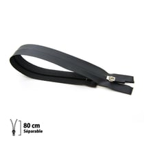 Fermeture éclair Z44 - Noire - IMPERMEABLE 6 mm Séparable 80 cm