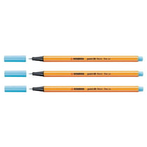 Lot de 3 stylos-feutres pointe fine 0,4 mm - STABILO - Bleu fluo - Point 88