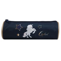 Trousse scolaire ronde Cybel Bleue et Dorée - BAGTROTTER