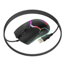 Swissten Souris Gamer pour PC Rétroéclairage RGB 800-7200 DPI avec 6 boutons Noir