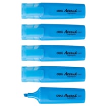 Lot de 5 surligneurs pointe biseautée 1-5mm - DELI - Bleu
