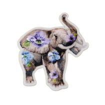 Ecusson thermocollant animaux fleuris éléphant 6,5cm x 5cm