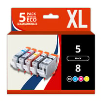 Pack compatible PGI-5/CLI-8 5 cartouches - 123CONSOMMABLES
