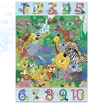 Puzzle 2D 54 pièces - 1 à 10 Jungle - Djeco
