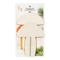 Décorations de Noël en bois - 2 champignons en relief