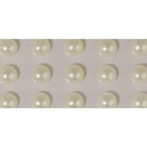 Demi-perles en plastique, autocollants, 5 mm, 80 pces, crème