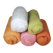 Laine vierge / Toison, mouchetée, Mix d'été Tons pastels, 5 couleurs à 20g