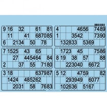 Plaque de 6 grilles de loto rigide 1,5mm bleu - cartons loto - cartaloto