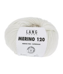 Pelote de laine à tricoter MERINO 120 - Lang Yarns Blanc (001)