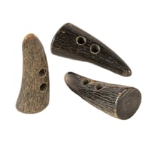 Buchette corne 2 trous marron 50mm