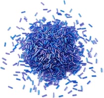 500 PERLES de Rocaille Tube Bleu avec reflets violets 5 mm diamètre 1,8 mm - creation bijoux
