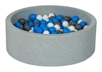 Piscine à balles Aire de jeu + 300 balles blanc, bleu, gris