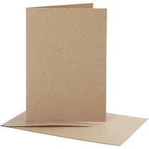 Cartes doubles et enveloppes - Papier recyclé - 10,5 x 15 cm - 10 pcs