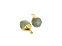 1 Petite breloque forme ovale 14*8mm Labradorite (clair) et attache dorée