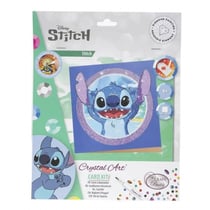 Kit carte à diamanter stitch 18x18cm, disney - broderie diamant - crystal art - activité diy cristaux