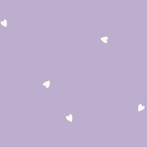 Tissu Popeline de Coton Celeste Petits coeurs blancs sur fond Lilas