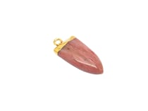 1 Pendentif forme pointe 25*11.5mm - Rhodonite - attache plaqué or