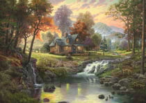 Puzzle 1000 pièces - Thomas Kinkade : Chalet sur le ruisseau - Schmidt Spiele