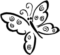 Tampon en bois Papillon 1