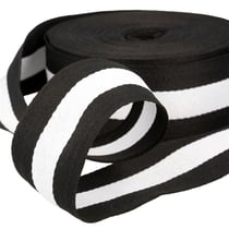 Film 25m galon stripes  40mm Noir/Blanc