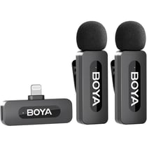 Microphone lavalier sans fil - BOYA - BY-V2 - 2.4 GHz - Lightning iPhone/iPad - Réduction de bruit