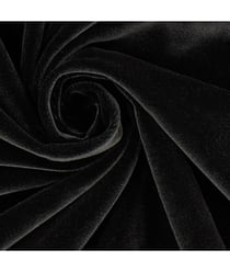 Tissu velours lisse de 150 cm de largeur Noir vendu par 50 cm