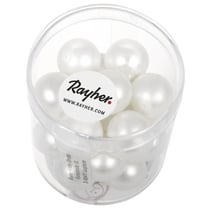 Perles en verre Renaissance, dépolies, 1, blanc neige, boîte 21 pces