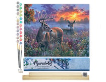 Peinture par Numéro Figured'Art - Couple de cerfs - Kit de Loisir Créatif DIY Numéro d'Art Complet - 40x50cm toile roulée + châssis en bois à monter