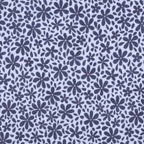 Tissu Double gaze de Coton fleurs Bloomie bleues sur fond Mauve clair - Au mètre