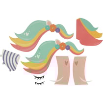 Kit Boite à mouchoirs à décorer Licorne pailletée 7 pièces