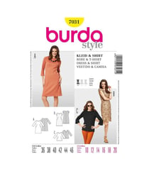 Patron Burda 7031 Robe et Tee-Shirt taille n°FR 36-46