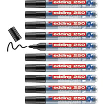 Lot de 10 marqueurs pour tableaux blancs - EDDING - Pointe ronde 1,5-3 mm - Noir - 250