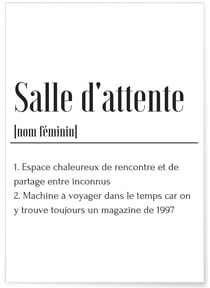Affiche Définition Salle d'attente | A3 : 29,7x42cm