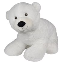 Peluche géante ours polaire blanc pompon 100 cm - grand ours 1 mètre - nicotoy
