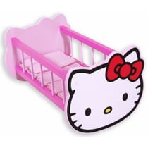 Berceau en bois hello kitty poupee - lit a bascule poupon
