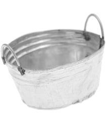 Seau en métal miniature ovale, 5 x 3 x 4 cm pour le monde des lutins - Rico Design gris