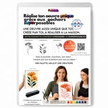 Peinture aux pochoirs Panash débutant enfants et adultes - Gazania en 3 pochoirs