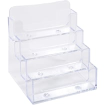 Distributeur de cartes de visite - 4 compartiments - Plastique - 200 cartes
