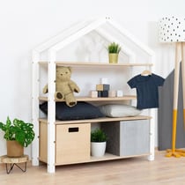 Etagère cabane POLLY - bois blanc et naturel